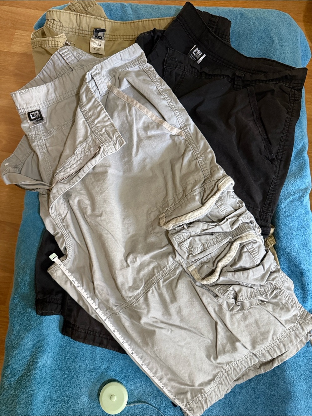 Men's Black and Khaki Cargo Shorts - Multipack-3-pairs